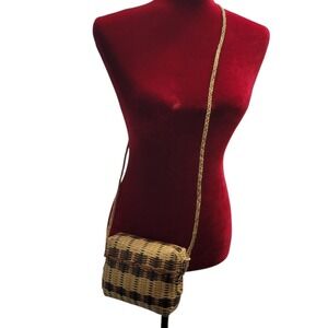 Woven Wicker Basket Crossbody Pures Bag Straw Shoulder Bag Small Unique HG10281